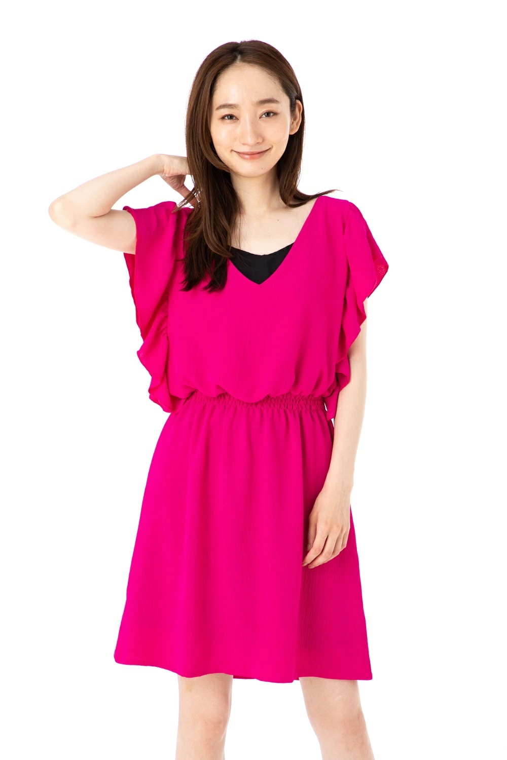 ファス(FAS)ワンピース T1 T2 T3サイズ 半袖 膝丈 無地 きれいめワンピース レディース Fille A Suivre インポートワンピース