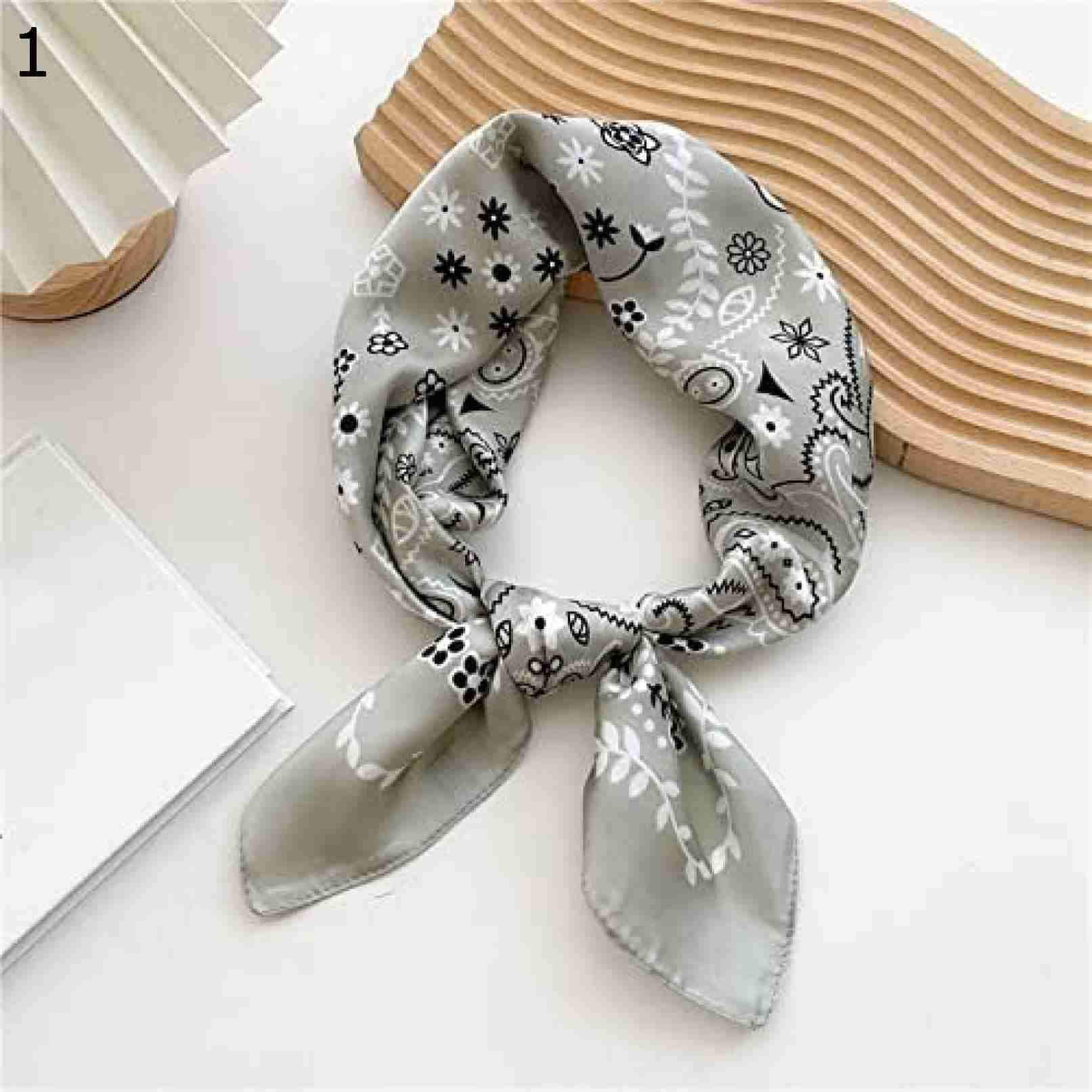 【20%OFFクーポン～】70 センチメートル女性ヘッドスカーフ女性スクエアネックスカーフファッションカシュープリントハンカチサテンヒジャーブスカーフ スカーフ (Color : Green Si