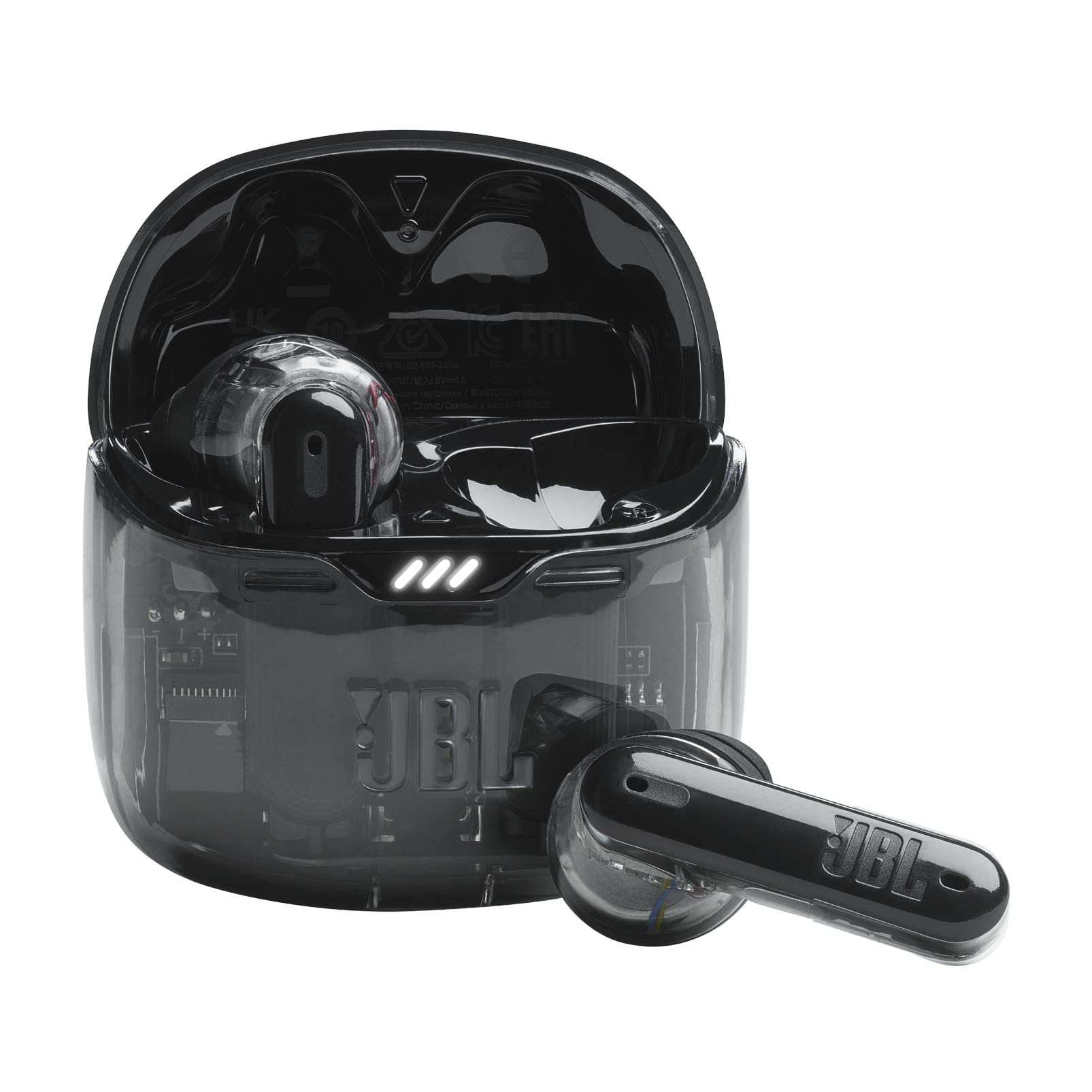 Qoo10最安値挑戦 JBL TUNE FLEX GHOST ワイヤレスイヤホン bluetooth 2ウェイ装着/ノイズキャンセリング/IPX4/ブラック/JBLTFLEXGBLK