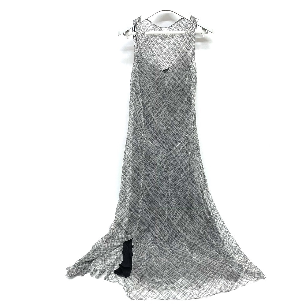 ドレス ROBE ENCOLURE VOILE COTON SOIE MADRAS マドラス シアー キャミソール 2点セット シルク グレー