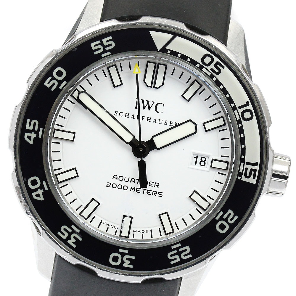 ベルト訳あり IWC SCHAFFHAUSEN IW356811 アクアタイマー デイト 自動巻き メンズ 保証書付き_914291【中古】