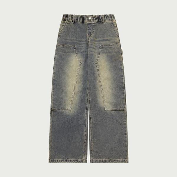 행텐틴즈 동백01 백 브러쉬 더블 니 와이드 데님팬츠_블루 14540-055-804-10-24 (S42287532)