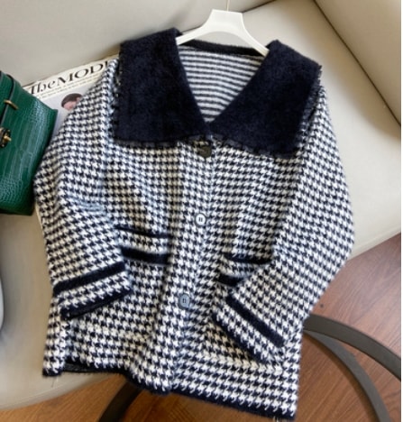 格子チェックがらカーディガンアウター トップス ロング丈 袖あり 綿 カーディガン アウター 大人スタイル 大人可愛い きれいめ シンプル カジュアル 大人 上品 おしゃれ かっこいい レトロ