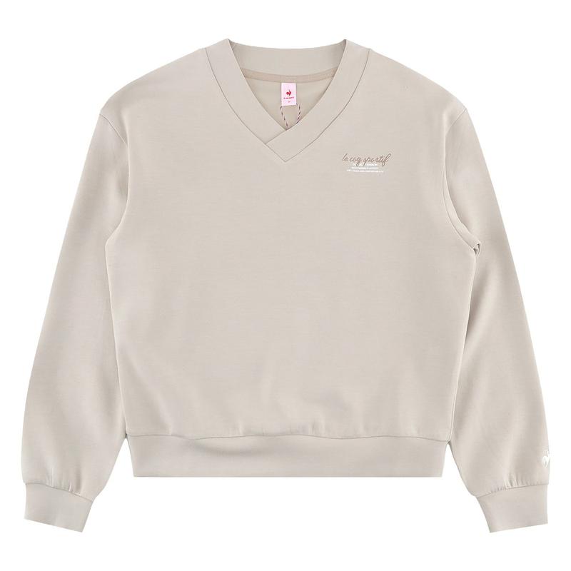 女性ダブルテンション2.0ルーズフィットVネックマンツーマンQR122OFS11BEG