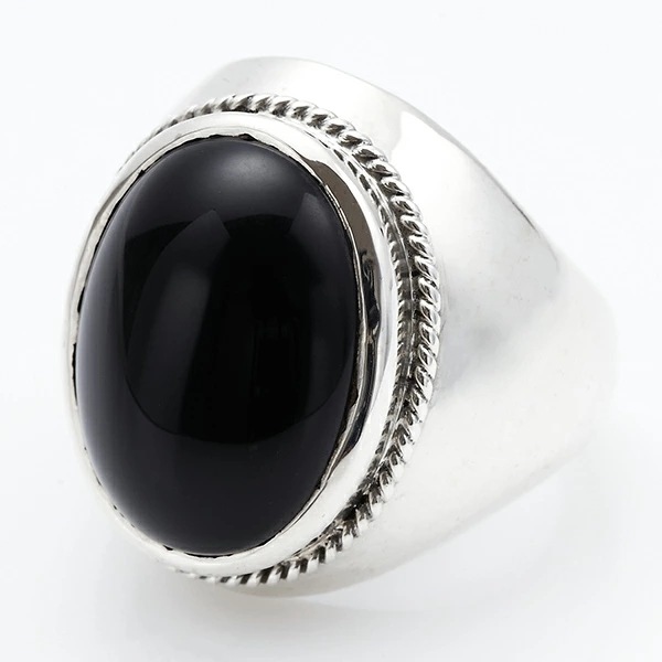 リング メンズ 指輪 シルバー925 シルバーリング オーバル オニキス ブラック
