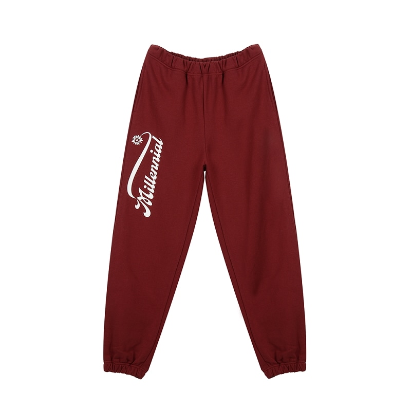 Millenial Flower Jogger Pants - RED