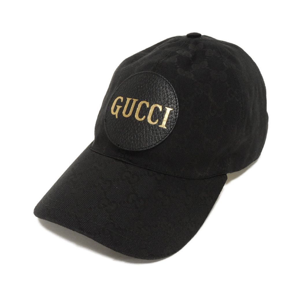 【中古】 帽子 ダブルG ゴールド 箔押し エンボス XL 60cm ロゴ ベースボール キャップ GGキャンバス 576253 4HG53 1060