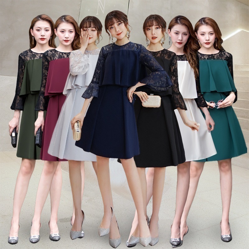 ブラック ローベルト 冬新作 洋装 エレガント スリム同窓会発表会パーティー結婚式演奏会お呼ばれドレス