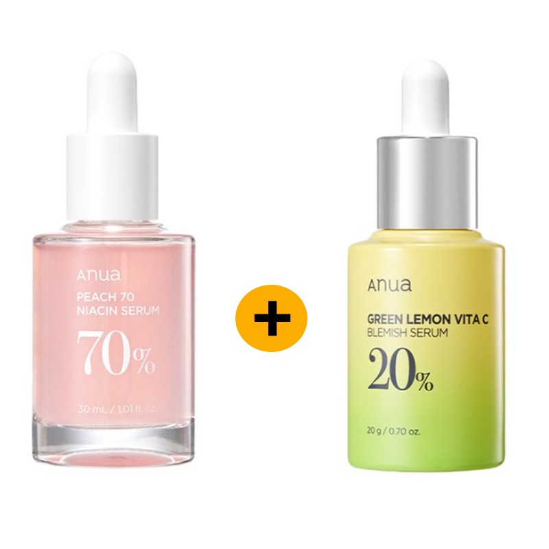 [企画商品] ビタミンB+C くすみパックセット 桃70 ナイアシン セラム 30ml + グリーンレモン ビタC プチセラム 20g 7,395円