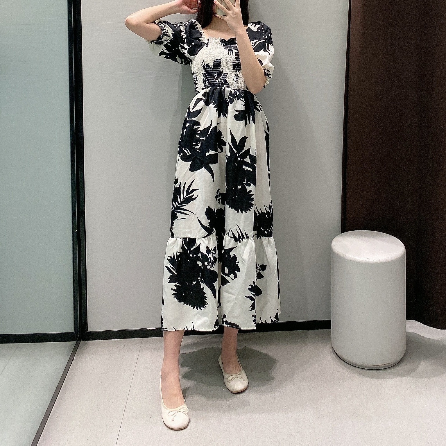 3色 ワンピース 半袖 夏 きれいめ カジュアル かわいい aライン Aライン フレア ワンピドレス ロング ロング丈 9分丈 アンクル丈 7分丈 ミディアム丈 ミドル丈 レギュラー丈 ぽわん袖 パフ