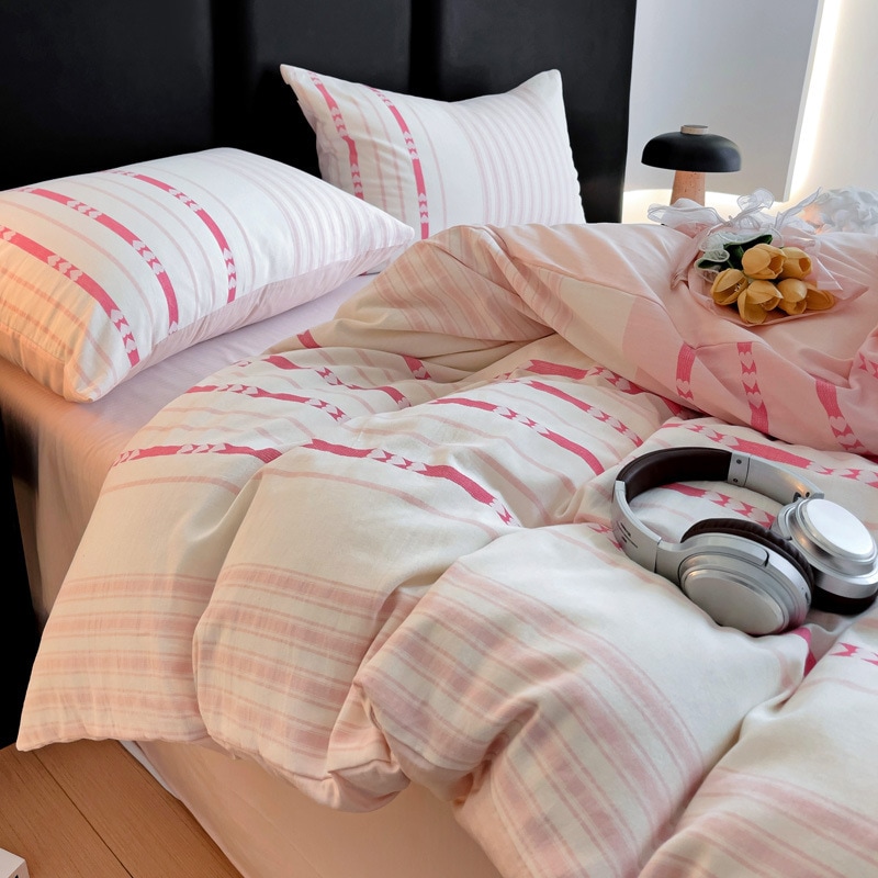 クラスaの母親と赤ちゃんグレードの色織りジャクアードコットン4ピースセット日本語シンプルスタイルピュアコットン洗濯コットン4ピースセット