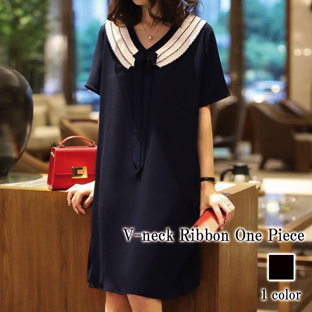 ワンピース レディース Vネックリボンワンピース ロング 大人 人気 50代 春 スカート 40代 夏 20代 安い アウトドア 前開き 薄手 ブランド しっかり トップス ルームウェア 大きいサイズ