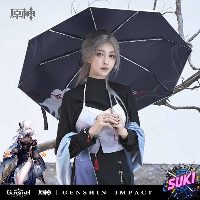 「折りたたみ傘」【プロ品質を極める!】原神 グッズ / 申鶴 インプレッションシリーズ / Genshin Impact Shenhe 申鹤 げんしん コスプレ