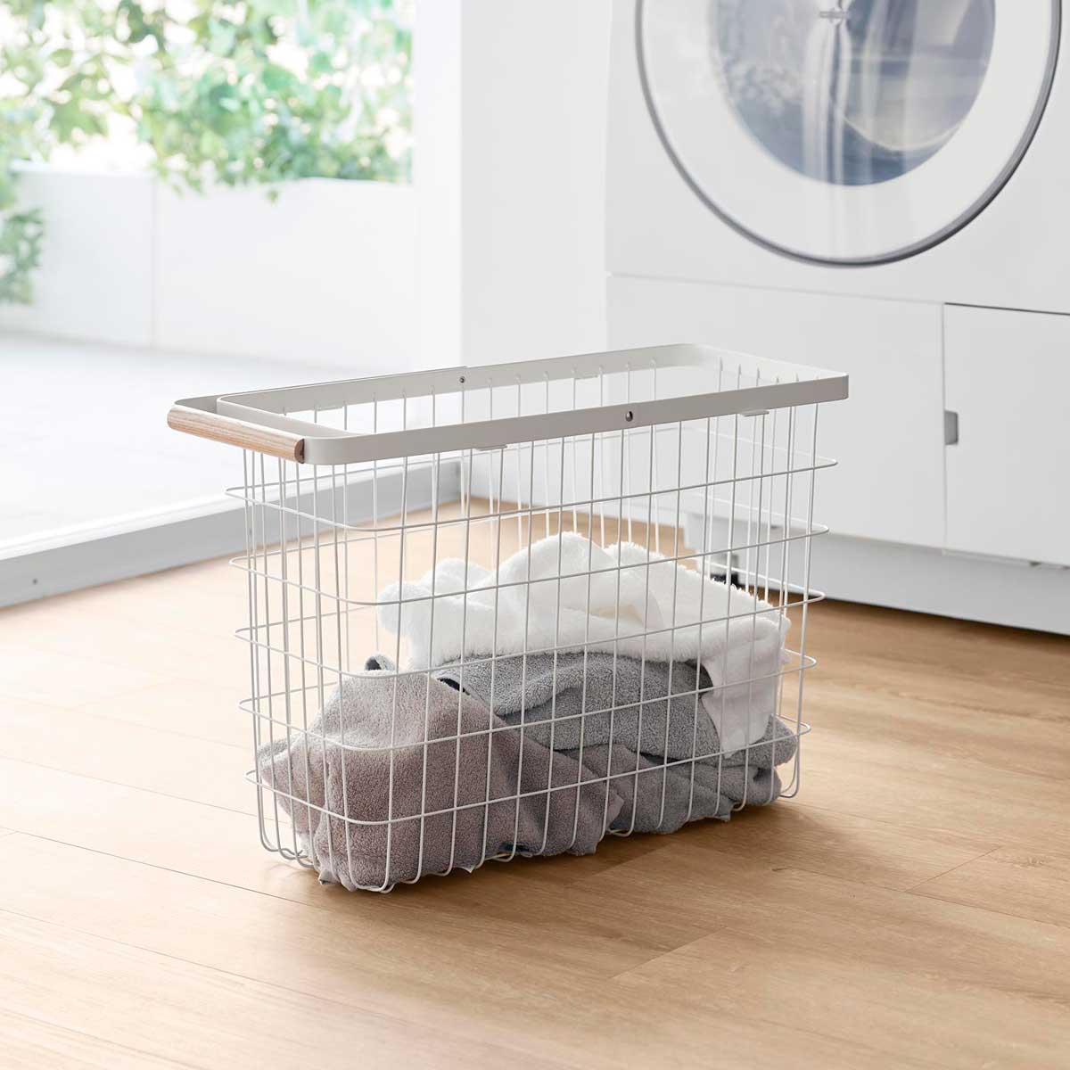 洗濯カゴ 山崎実業 tosca トスカ ランドリーバスケット スリム L 10378 ホワイト