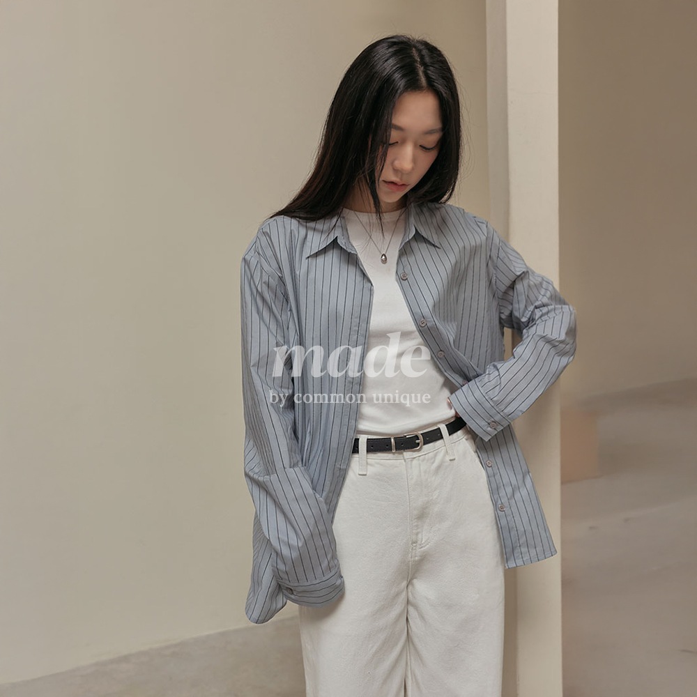 [2TYPE] 無地&ストライプベーシックシャツ WITH CELEBRITY _ Jeong Eun ji, Hahm Eun-Jung