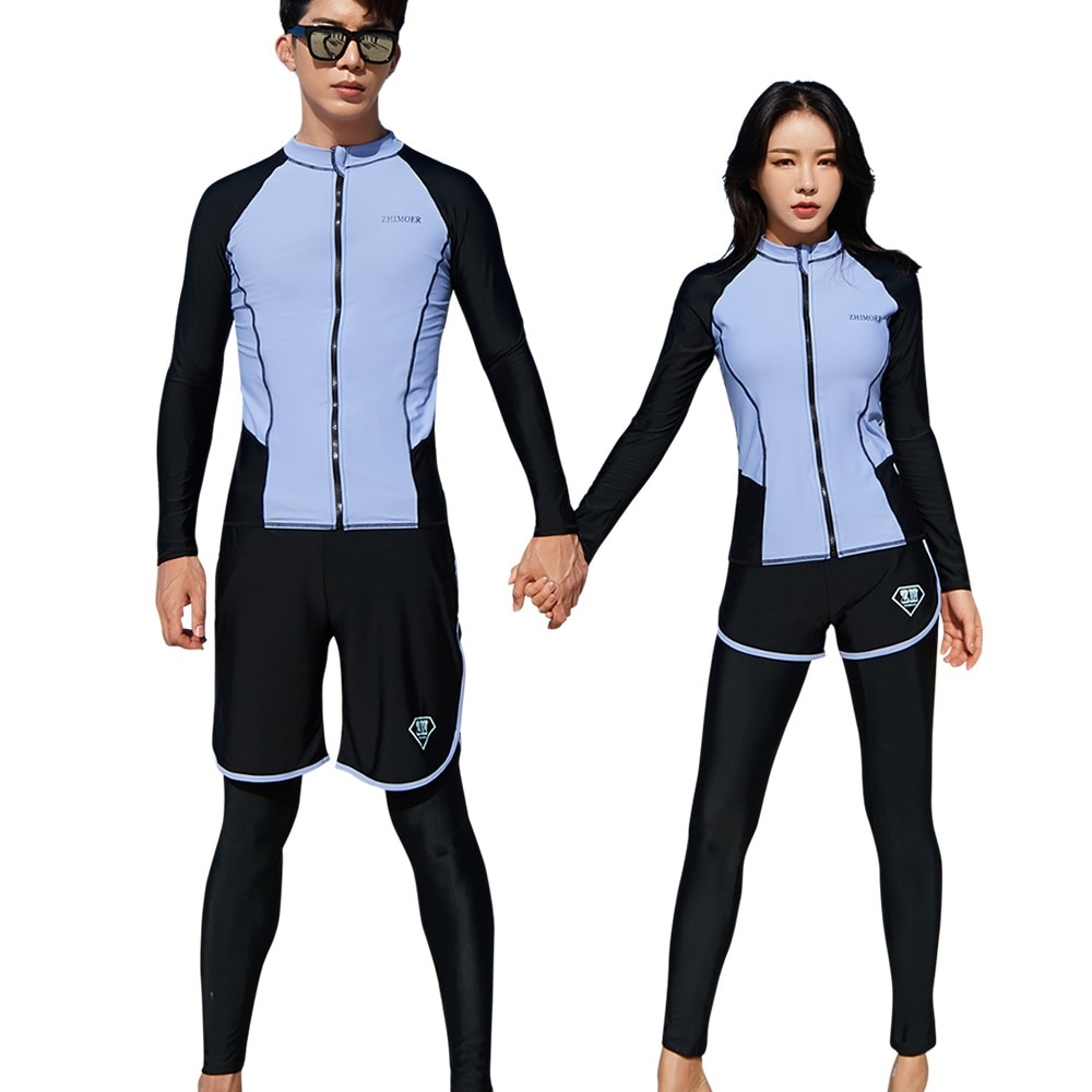 フィットネス水着 水着 ペア カップル レディース メンズ お揃い ラッシュガードzm2017c