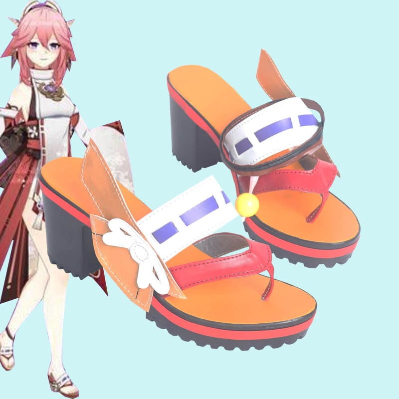 【ハッピーハロウィン】原神八重神子コス靴コスプレ靴