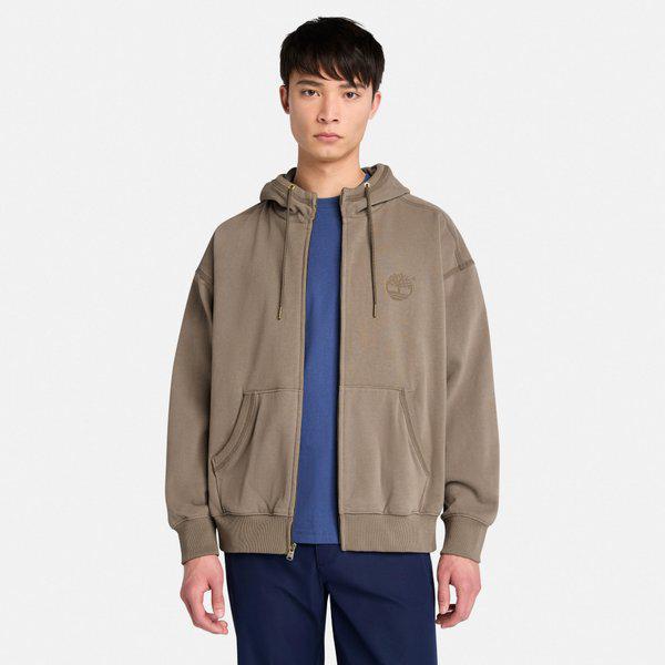 ワイド フルジップアップ フード付きTシャツ A6NC3 BK0