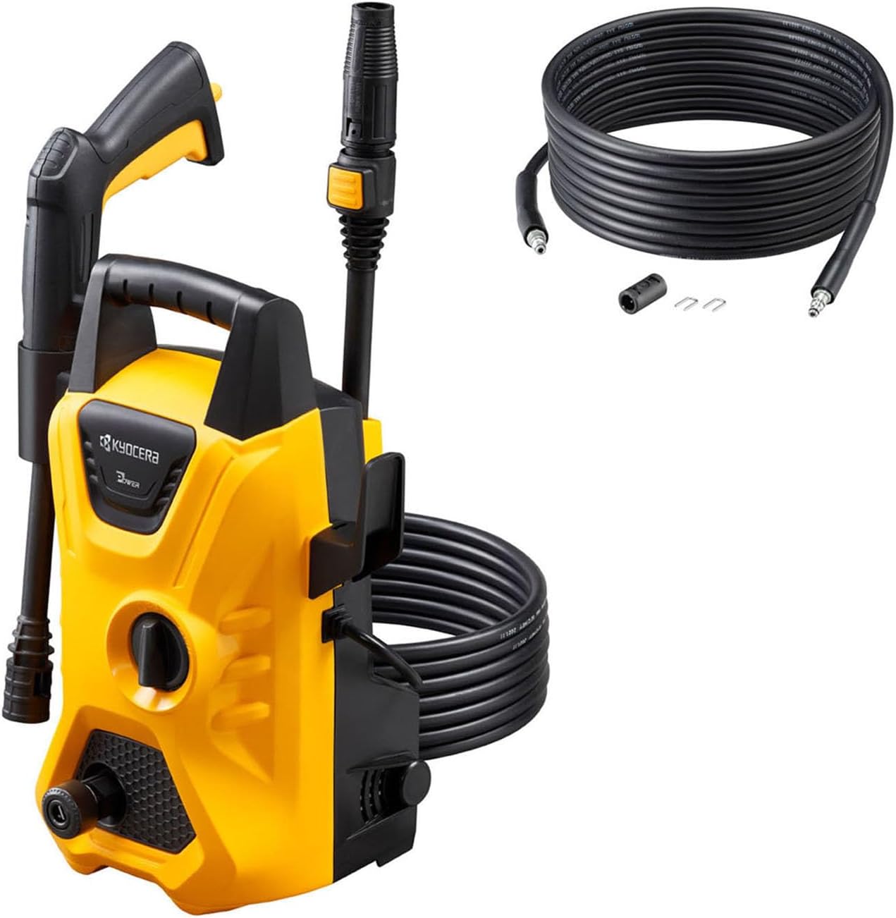 京セラ(Kyocera) 旧リョービ 高圧洗浄機 AJP-1430SP 668400B イエロー【高圧ホース6ｍ+延長高圧ホース8ｍで14mの広範囲をカバー】 小さくてもパワフルな洗浄力