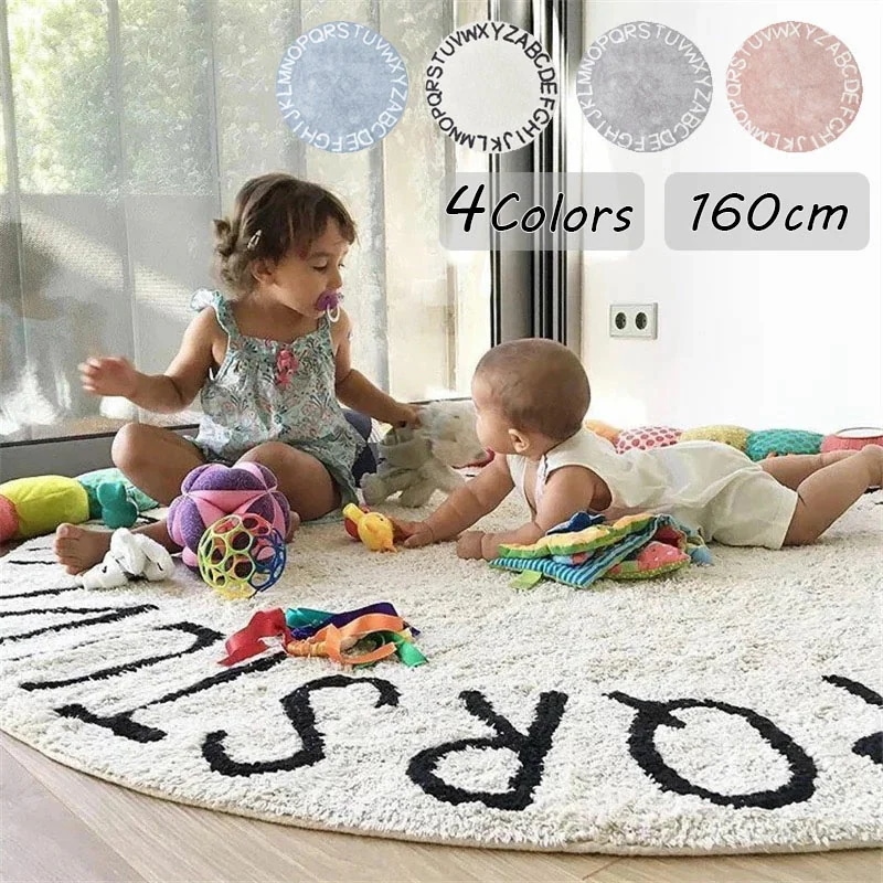 【急速出荷!】円形マット ラグマット ラグカーペット 防音 直径160cm 厚さ10mm　滑り止め付 オールシーズン 丸型 丸マット ラグカーペット カーペット 丸 カーペット対応 洗える　海外通販