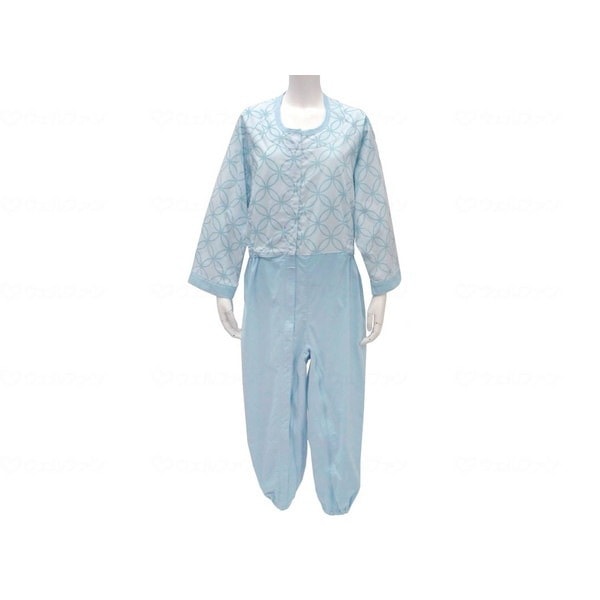 丸昌 制菌前開き介護用つなぎ フルオープン ブルー M メーカー直送 5,405円