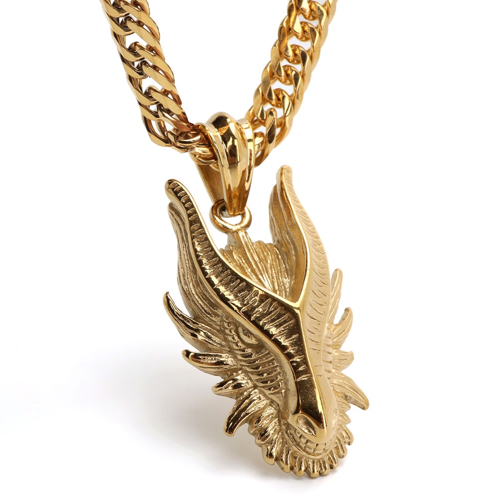 ステンレス 山羊ネックレス [n968-gold-n348-g-7mm]