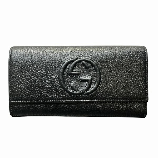 グッチ ソーホー 598206 ラウンドファスナー 長財布 2つ折り財布 ユニセックス【中古】 59,800円