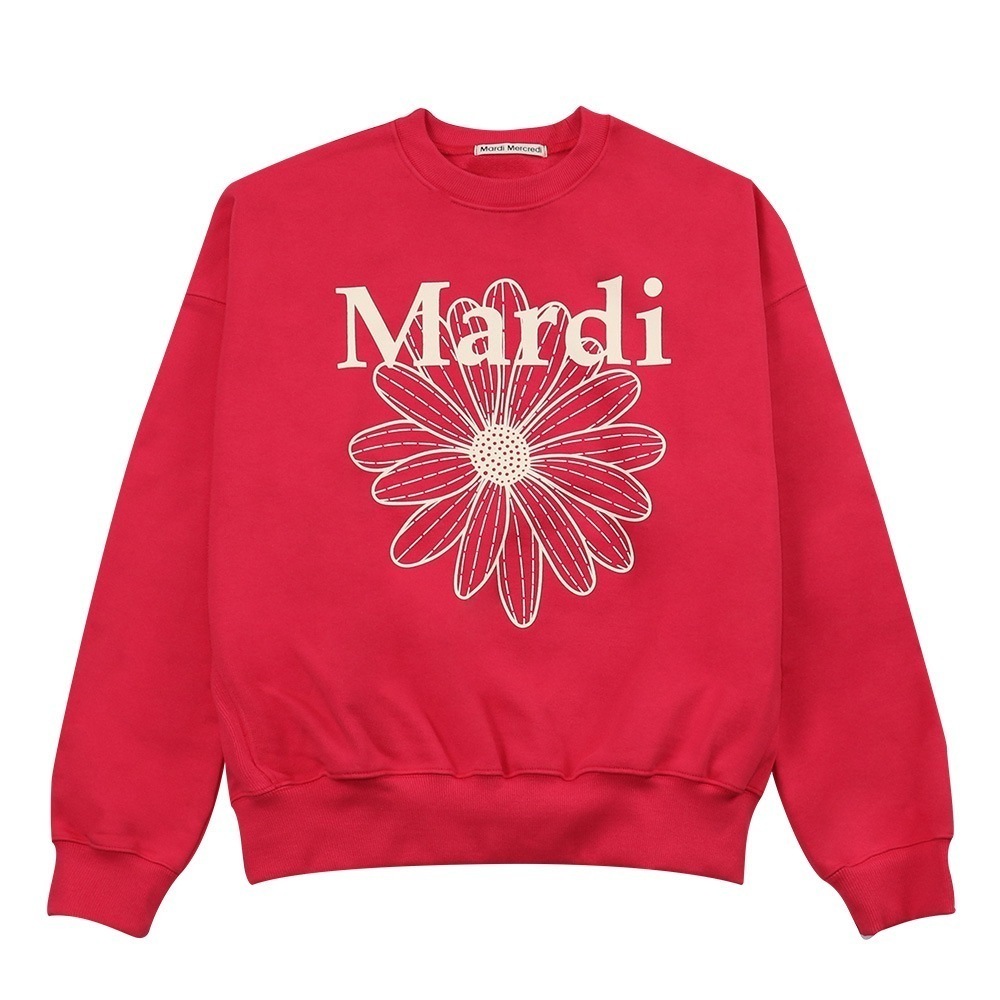 SWEATSHIRT FLOWERMARDI RED IVORY 長袖 レディース 韓国 ファッション アパレル