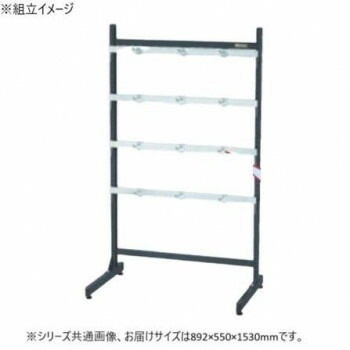 サカエ ラックシステム フックハンガータイプ固定式 892x550x1530mm フック12個付 PLS-15300D