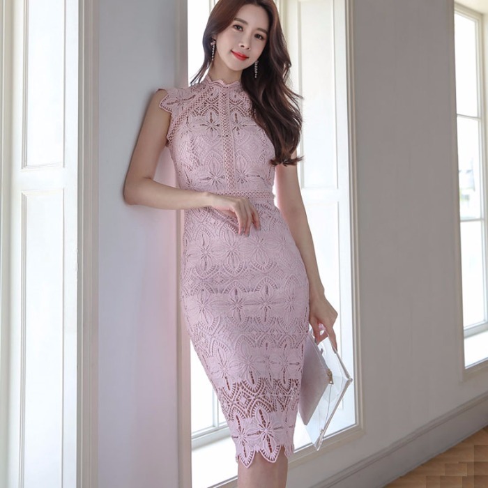 レースドレス パンチングレース ノースリーブ b446 5,502円