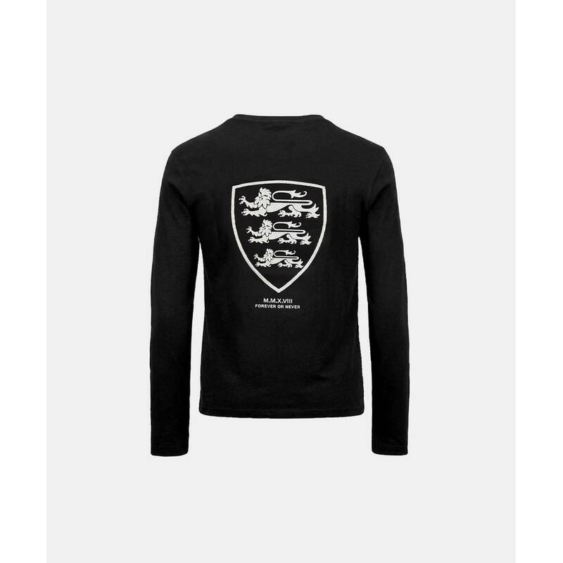 BADBLOOD ミスティック・シールド プリント フィット ロングスリーブTシャツ ブラック 486707