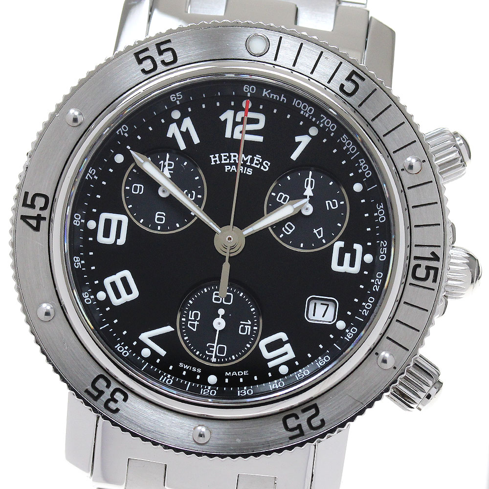エルメス HERMES CL2.910 クリッパーダイバー クロノグラフ クォーツ メンズ _846139【中古】