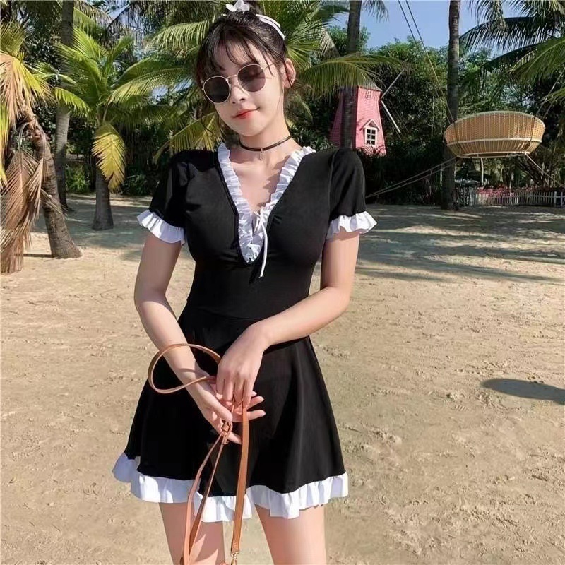 【1つ買うと10つ無料】2025水着女性の大規模なサイズの太ったスリムボディドレス短袖緩んだ保守的なボクサーパン 26,170円