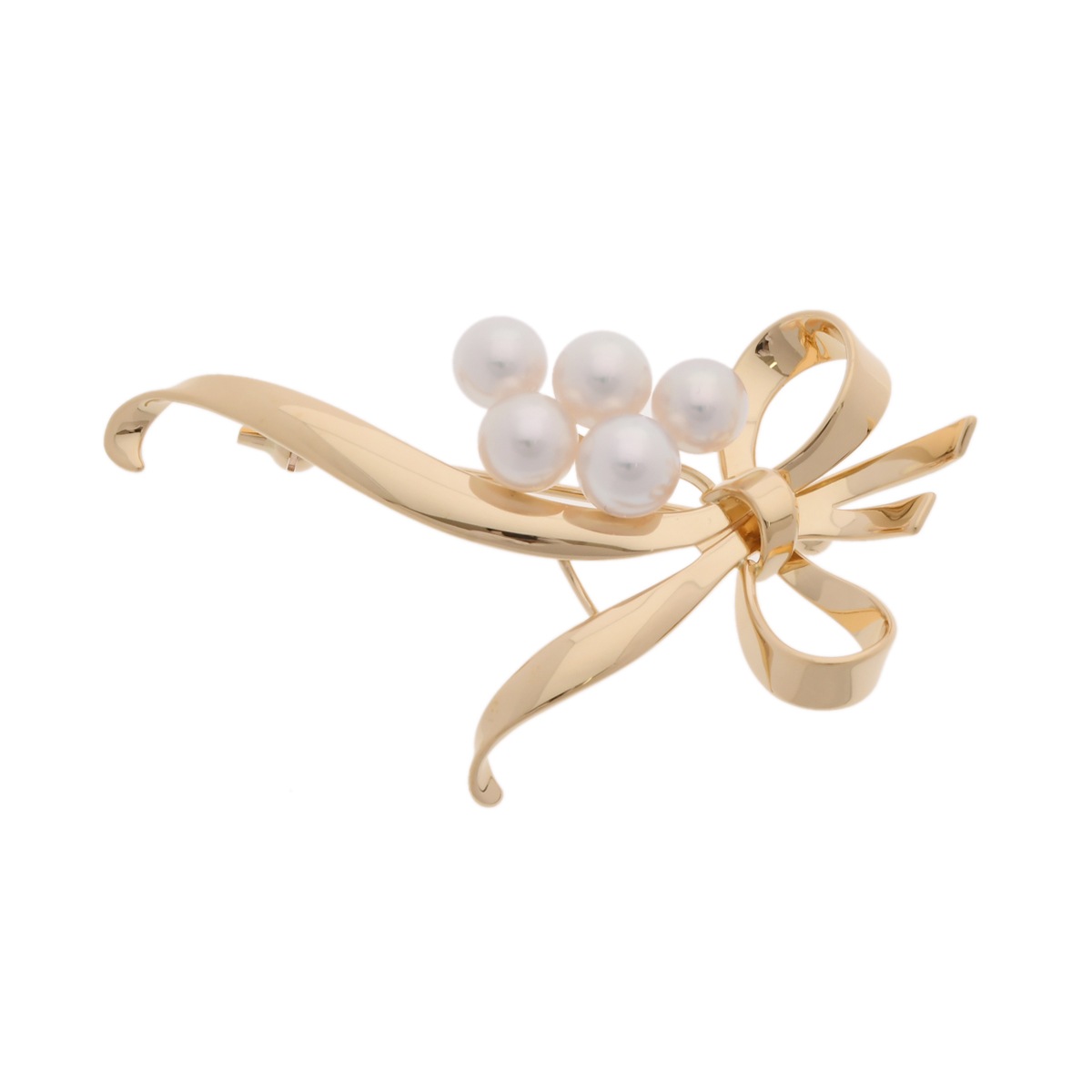 パール ユニセックス K18イエローゴールド YG パール ブローチ Aランク 中古 銀蔵