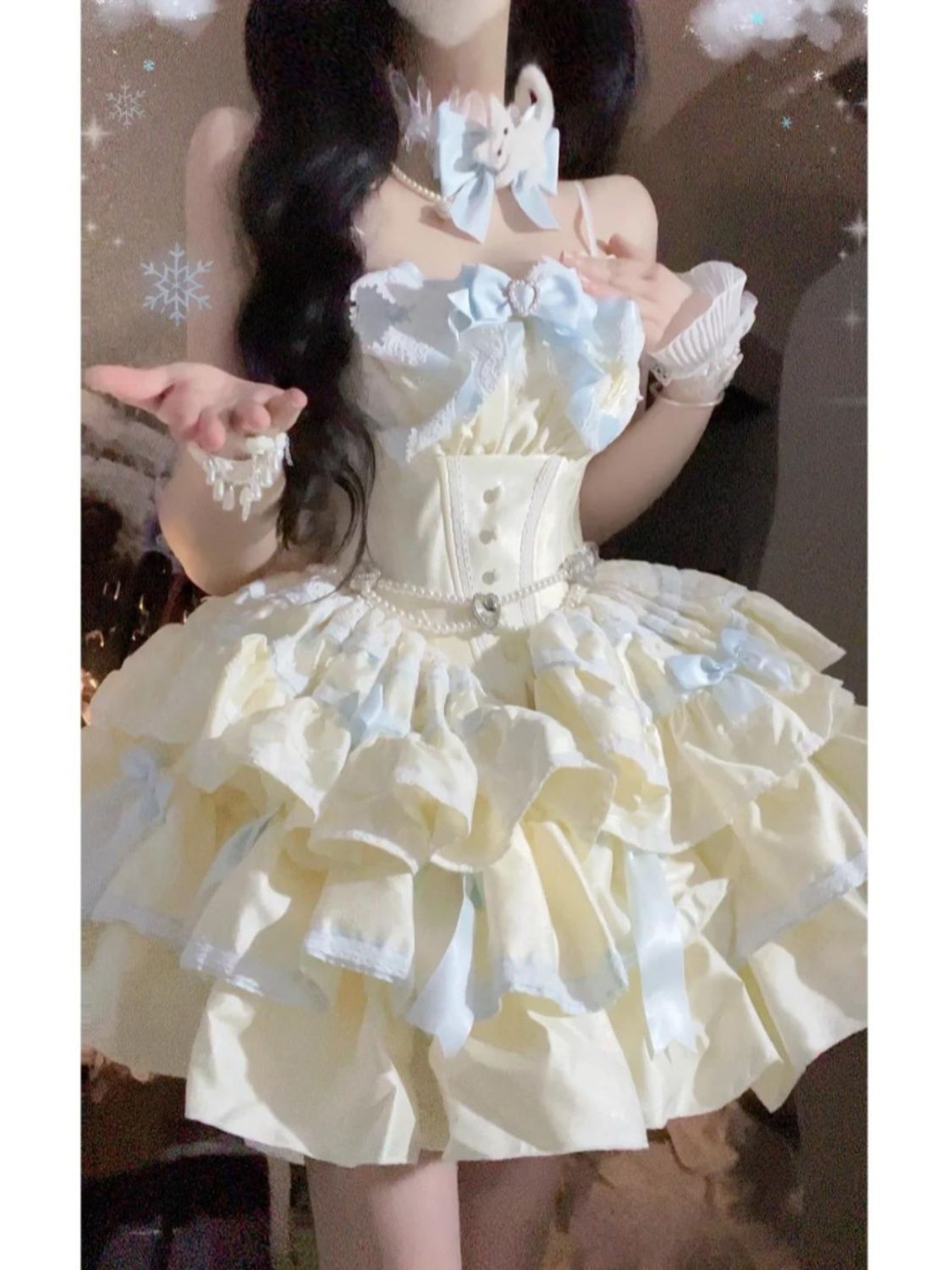 【2枚購入で 3oo円OFF！】今年の人気の美しいロリータの腫れたケーキプリンセスドレスバースデードレスロリータドレス女性