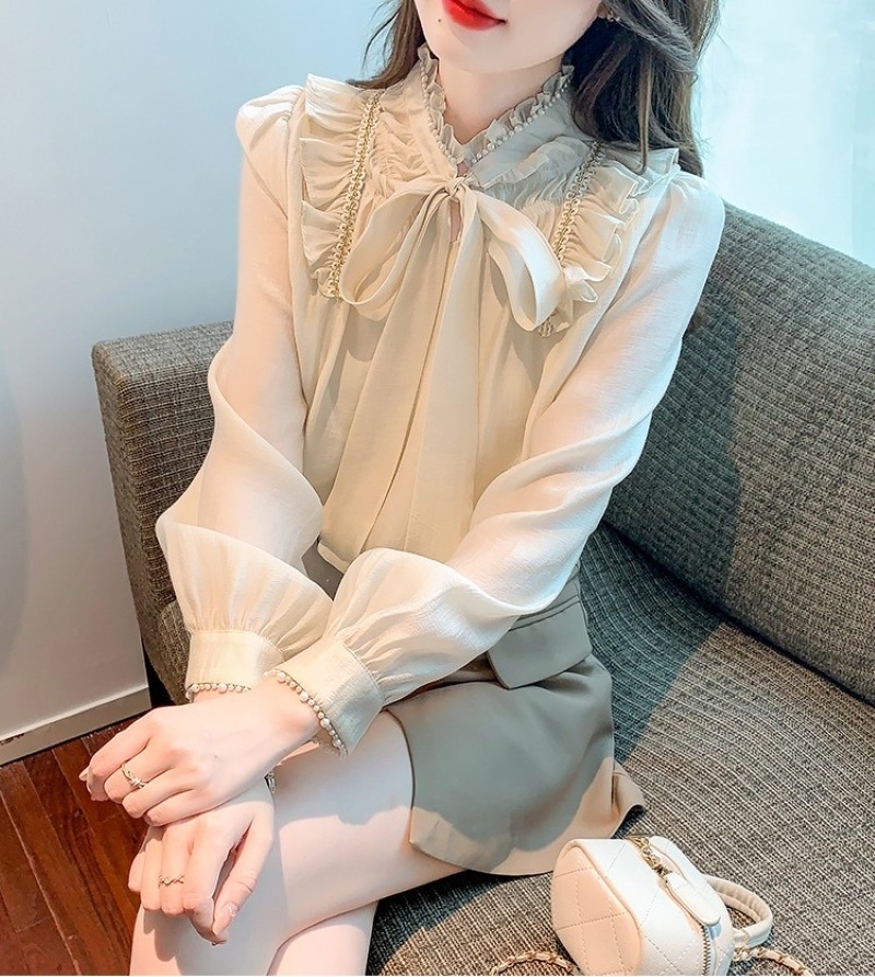 トップス 前後 2ｗay シャツ シフォンシャツ レースシャツ シフォン レース フリル レディース 長袖 プルオーバー リボン 切り替えデザイン きれいめ 大人 おしゃれ エレガント 存在感 春 秋