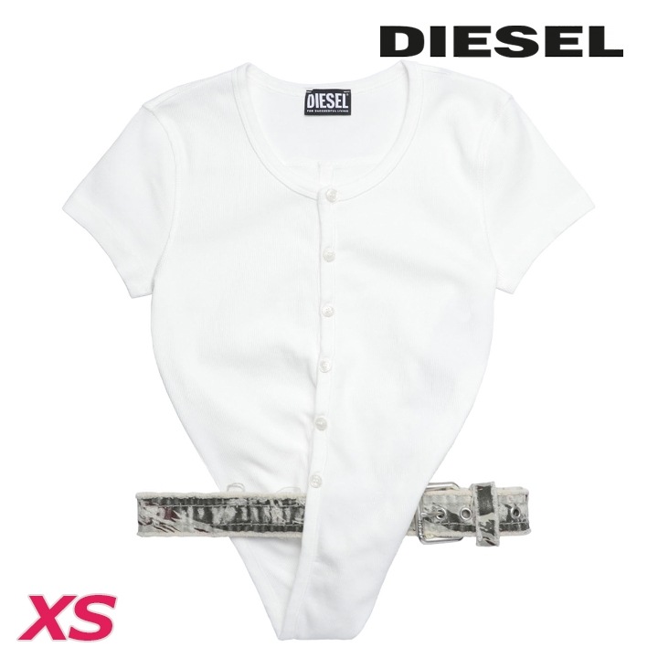 半袖リブカットソー レディース T-HOLDY ベルト付き バックオープン die-l-t-f4-689