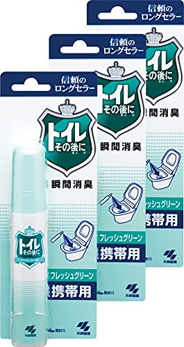 他サイト： 【まとめ買い】トイレその後に 携帯用 フレッシュグリーン 消臭芳香剤 トイレ用 消臭スプレー23ml(約15回分)×3個の商品画像