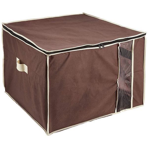 (まとめ) 不織布 収納袋/収納ケース(座布団用) 透明窓付き 炭入り消臭 通気性抜群 (×20個セット)