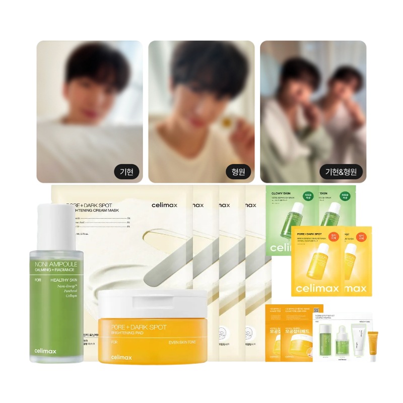 【特典:MONSTA X ヒョンウォン＆キヒョン フォトカード3枚付き】セルリマックス ノニエネルギーアンプル＋ポアブライトニングシミケアパッド＋クリームラッピングマスク