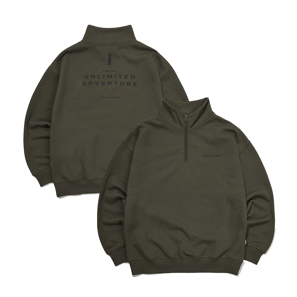 URBANAGE アンリミテッドハーフジップカーキ