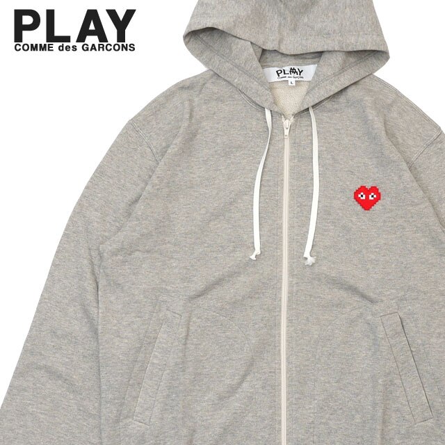 【数量限定特別価格】 プレイ コムデギャルソン PLAY COMME des GARCONS x Invader Hooded Sweatshirt パーカー GRAY 211-000809-042 27,307円