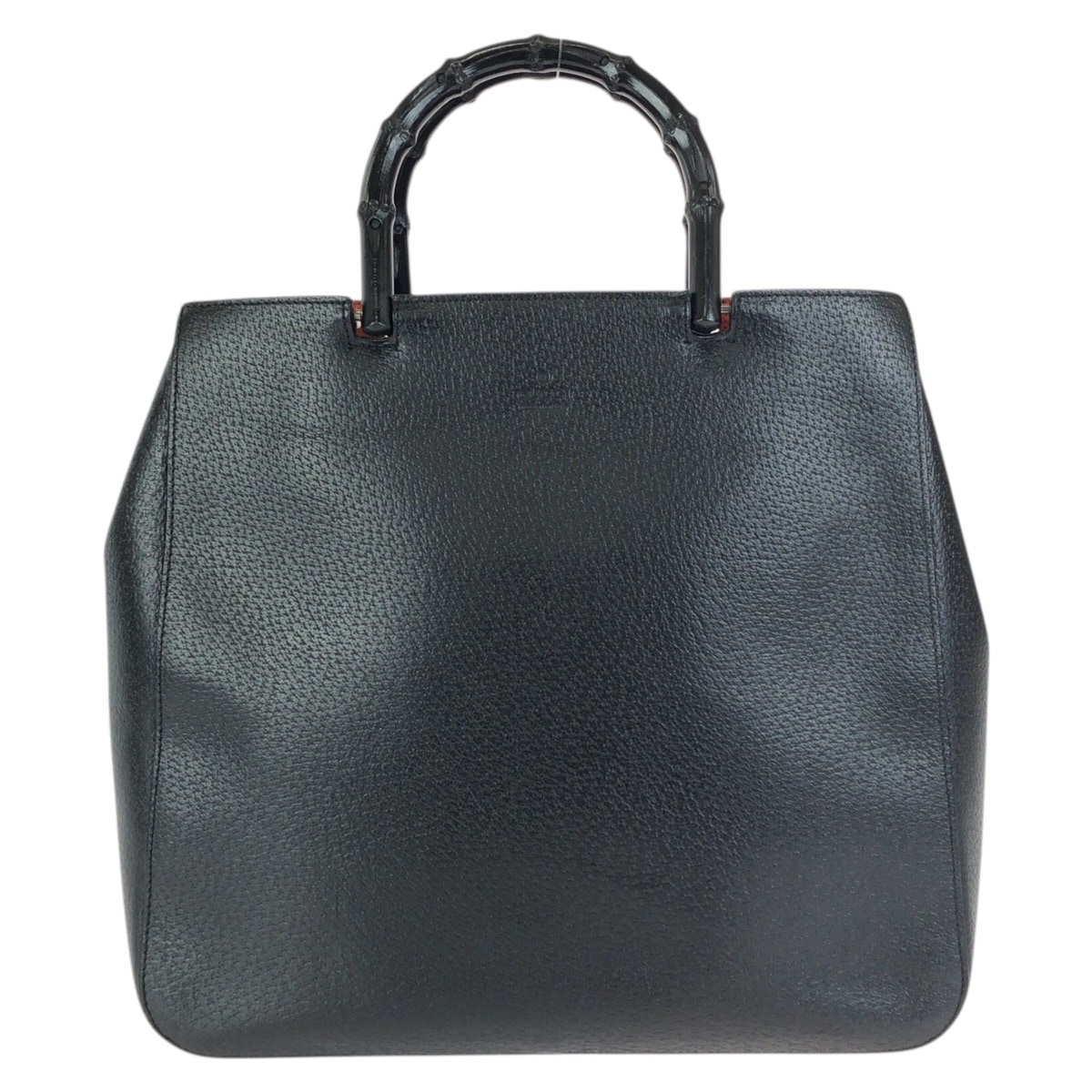 美品 バンブー ブラック 黒 シルバー金具 レザー 002 1060 トートバッグ ハンドバッグ レディース 602519