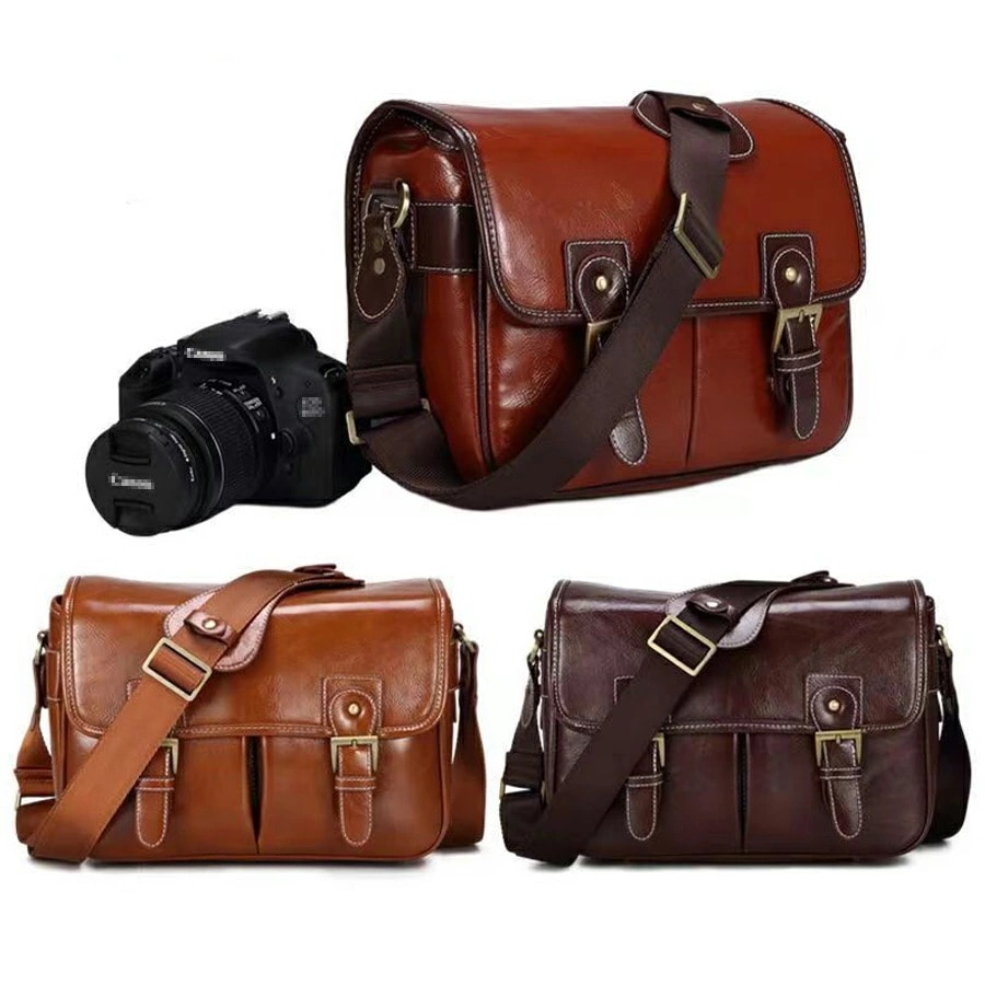 【期間特恵】ショルダー カメラバッグ 一眼レフ カメラ バッグ カメラ ショルダーバッグ カメラ バッグ カメラバックパック カメラケース カメラバック 防水 大容量 オイリーPUレザー