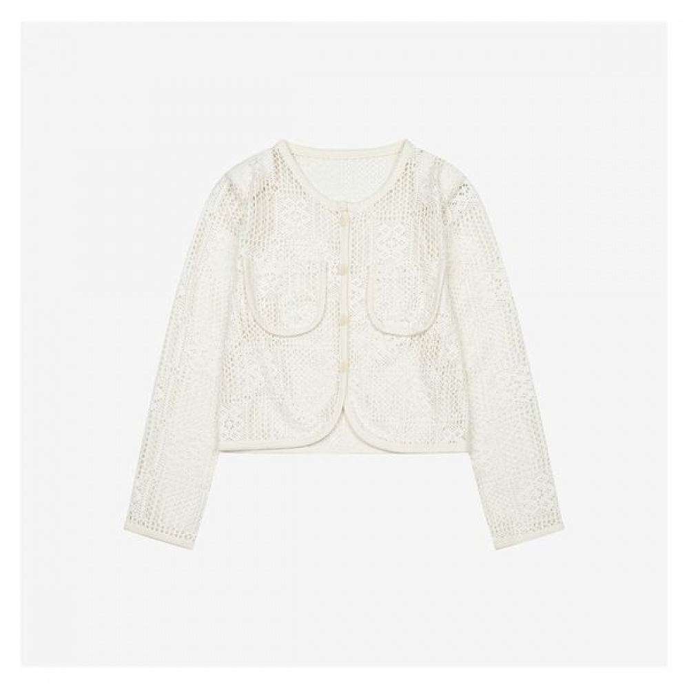 [ヴィッキー] かぎ針編みポケットカーディガン＆ナシセット (TKCCE1987)