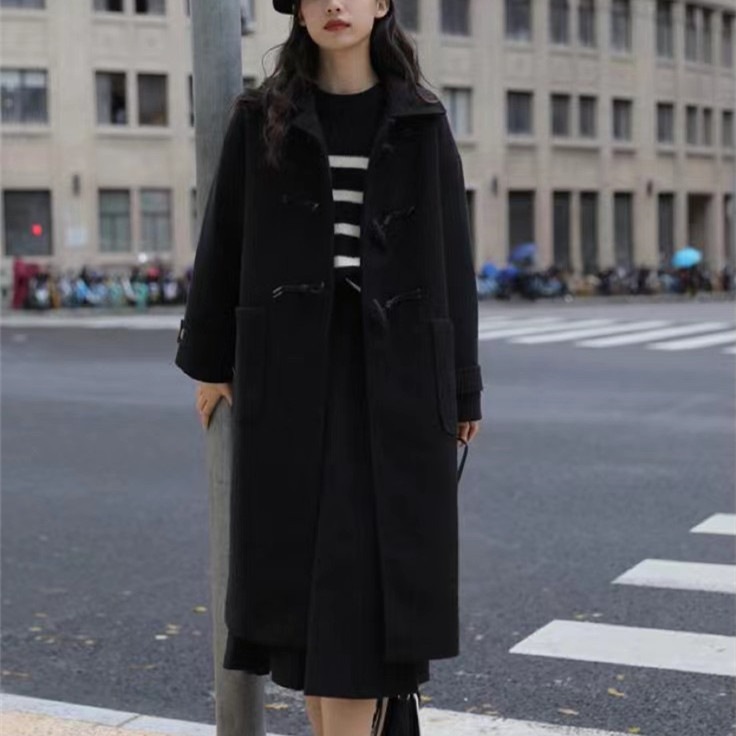 万能流行感 チェスターコート ラシャコート ラシャ 秋 冬 ロングコート コート レディース ロング丈 ミモレ丈 長袖 アウター 折り襟 シンプル カジュアル 30代 40代 通勤