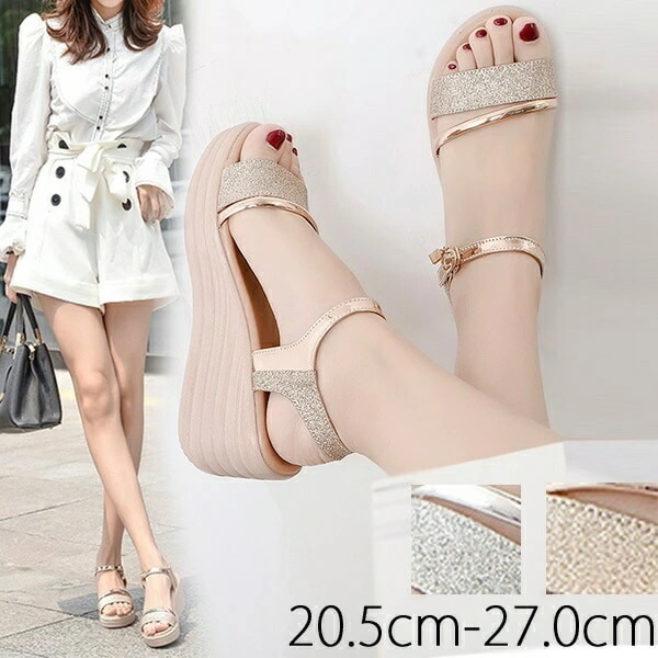 ウェッジソール サンダル 厚底 ウエッジソール 厚底サンダル レディース かかと あり ヒールサンダル アンクルストラップ エスパドリーユ ジュート かわいい オシャレ 小さいサイズ 大きいサイズ 2