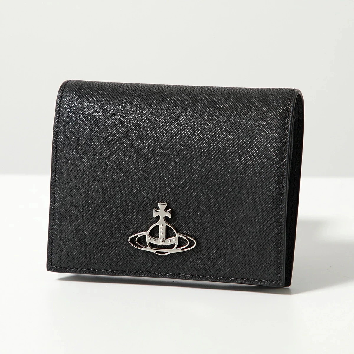 Vivienne Westwood ヴィヴィアンウエストウッド 二つ折り財布 51150031W L001N レディース サフィアーノ メタルオーブ ミニ財布 N401/BLACK