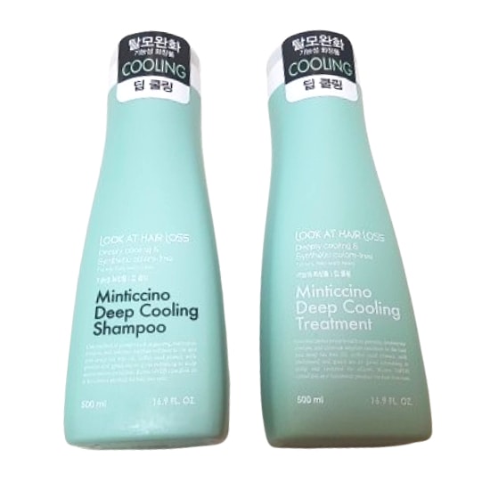 [1+1]ルックアットヘアロス ミンティチーノ ディープクーリング 脱毛症 シャンプー500ml/トリートメント 500ml