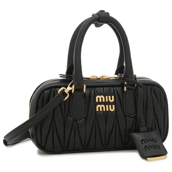 ハンドバッグ ショルダーバッグ マテラッセ アルカディ ミニ ブラック レディース MIU MIU 5BP088 AN88 F0002